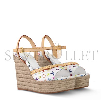 LOUIS VUITTON MURAKAMI LV X TM HELIOS WEDGE SANDAL 1AJMPH